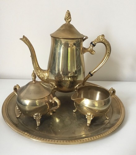 Antikes messing kaffee - messing, kaffee-set