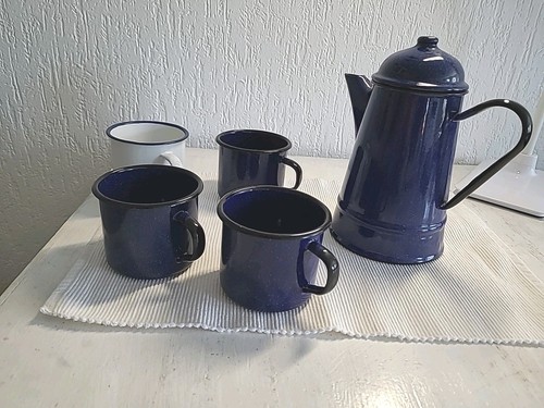 Set alte kaffeekanne - kaffeekanne, emaillie