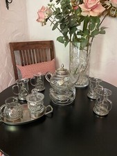 teeservice Glas / Zinn, für 4