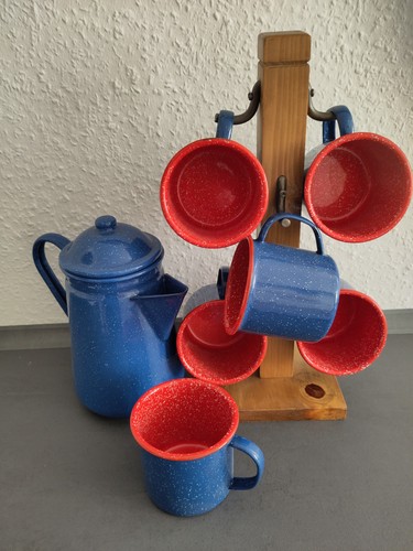 Vintage emaille kaffee set - vintage,