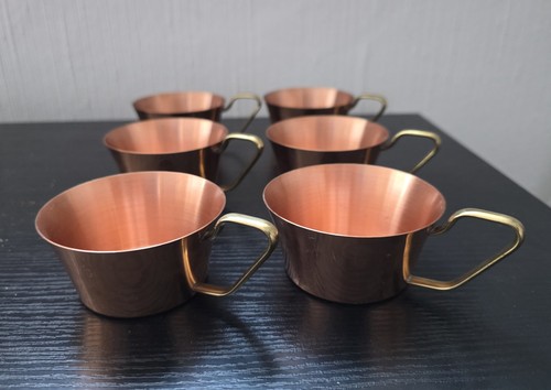 Vintage kupfer tassen set - kupfer,